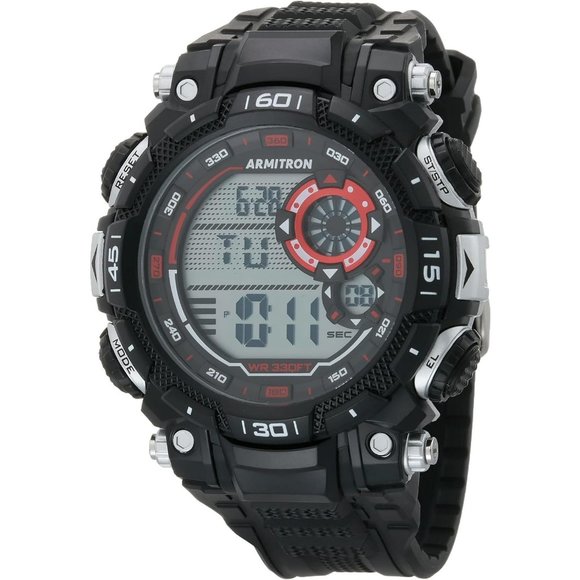 Men's Digital Chronograph Resin Strap Sport Watch - Picture 1 of 7